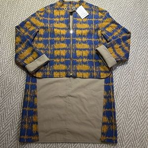 Nwt coach jacket, size L, color navy, brown, taupe